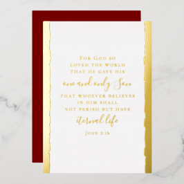 Johannes 3:16 Personalisierte Elegante Weihnachten Folien Feiertagskarte