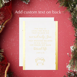 Johannes 3:16 Personalisiertes Weihnachten Nativit Folien Feiertagskarte