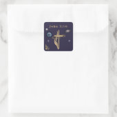 Johannes 3:16 quadratischer aufkleber (Tasche)