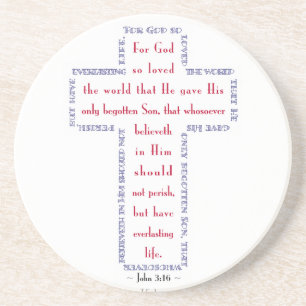 Johannes 3:16 Rotes, Weißes und Blaues Kreuz Getränkeuntersetzer