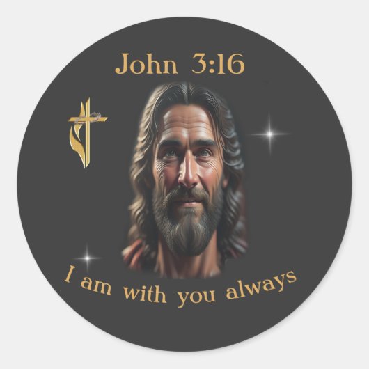 Johannes 3:16 runder aufkleber (Vorderseite)