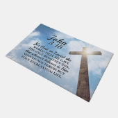 Johannes 3:16 So liebte Gott das Weltholzkreuz Fußmatte (Schrägansicht)