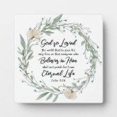 Johannes 3:16 So liebte Gott das World Bible Verse Fotoplatte (Vorderseite)