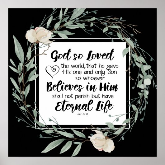 Johannes 3:16 So liebte Gott das World Bible Verse Poster (Vorne)