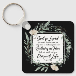 Johannes 3:16 So liebte Gott das World Bible Verse Schlüsselanhänger