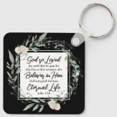 Johannes 3:16 So liebte Gott das World Bible Verse Schlüsselanhänger (Rückseite)