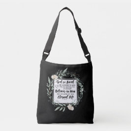 Johannes 3:16 So liebte Gott das World Bible Verse Tragetaschen Mit Langen Trägern