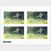 Johannes 3:16 So liebte Gott die Welt, die er sein Rechteckiger Aufkleber (Blatt)