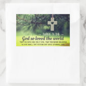 Johannes 3:16 So liebte Gott die Welt, die er sein Rechteckiger Aufkleber (Tasche)