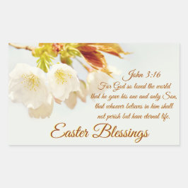 Johannes 3:16 So liebte Gott die Welt, Ostern Rechteckiger Aufkleber