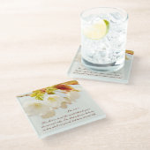 Johannes 3:16 So liebte Gott die Welt, Schrift Glasuntersetzer (Schrägansicht)