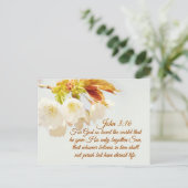 Johannes 3:16 So liebte Gott die Welt, Schrift Postkarte (Stehend Vorderseite)