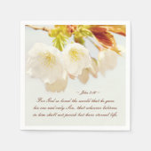 Johannes 3:16 So liebte Gott die Welt, Schrift Serviette (Vorderseite)