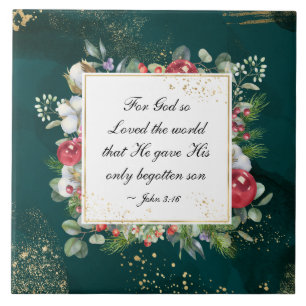 Johannes.3:16 So liebte Gott die Welt, Weihnachten Fliese