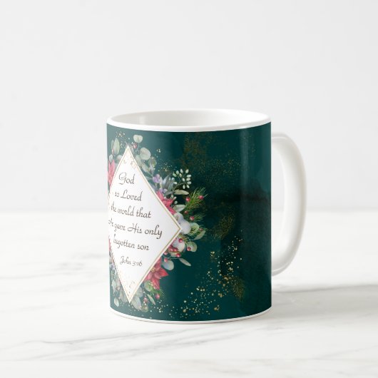 Johannes.3:16 So liebte Gott die Welt, Weihnachten Kaffeetasse (VorderseiteRechts)