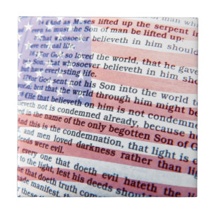 Johannes 3:16 und amerikanische Flagge Fliese
