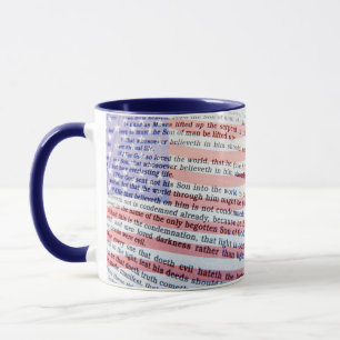 Johannes 3:16 und amerikanische Flagge Tasse