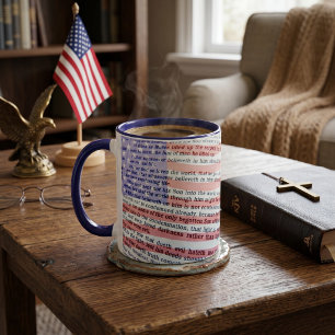 Johannes 3:16 und amerikanische Flagge Tasse
