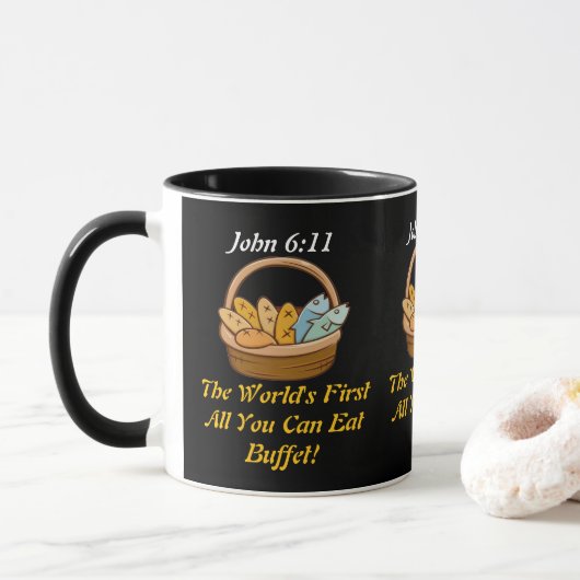 "Johannes 6:11" Tasse (Mit Donut)