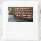 Johannes 7:38 Wer an mich glaubt Rechteckiger Aufkleber (Tasche)