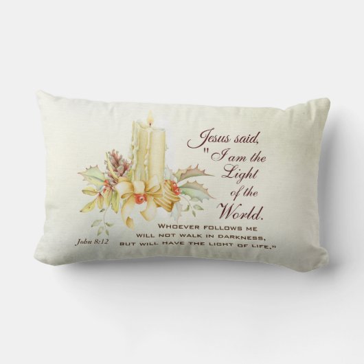 Johannes 8:12 Jesus sagte: Ich bin das Licht der W Lendenkissen (Rückseite)