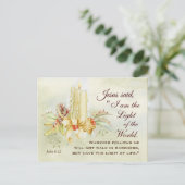 Johannes 8:12 Jesus sagte: Ich bin das Licht der W Postkarte (Stehend Vorderseite)