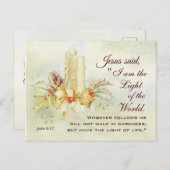Johannes 8:12 Jesus sagte: Ich bin das Licht der W Postkarte (Vorne/Hinten)