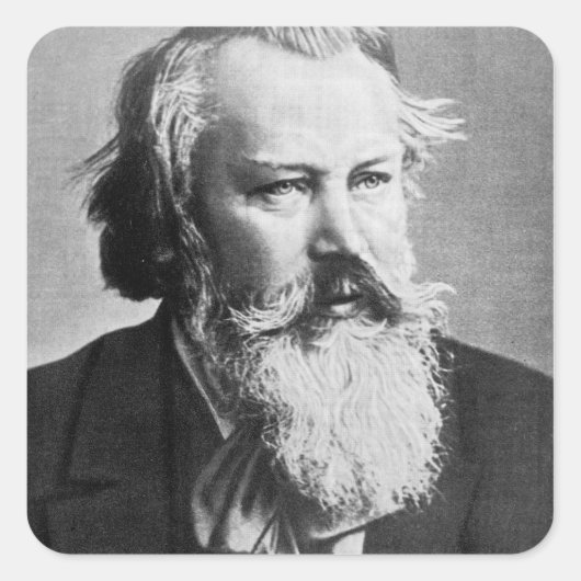 Johannes Brahms, 1879 Quadratischer Aufkleber (Vorderseite)