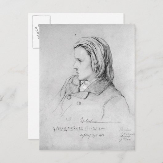 Johannes Brahms alterte zwanzig, 1853 Postkarte (Vorne/Hinten)