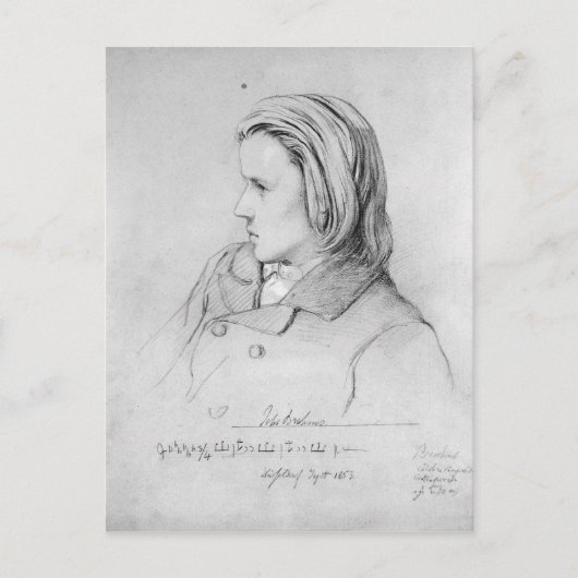 Johannes Brahms alterte zwanzig, 1853 Postkarte (Vorderseite)