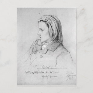 Johannes Brahms alterte zwanzig, 1853 Postkarte