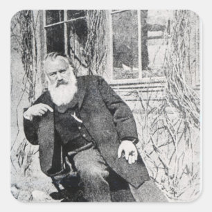Johannes Brahms, c.1897 Quadratischer Aufkleber