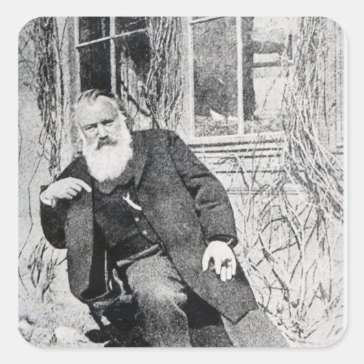Johannes Brahms, c.1897 Quadratischer Aufkleber (Vorderseite)