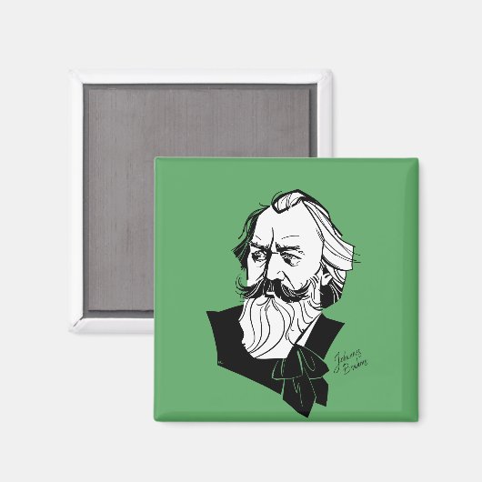 Johannes Brahms Magnet (Vorderseite/Rückseite)