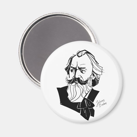 Johannes Brahms Magnet (Vorderseite/Rückseite)
