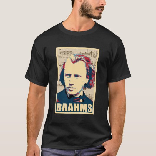Johannes Brahms Musical Notes T-Shirt (Vorderseite)