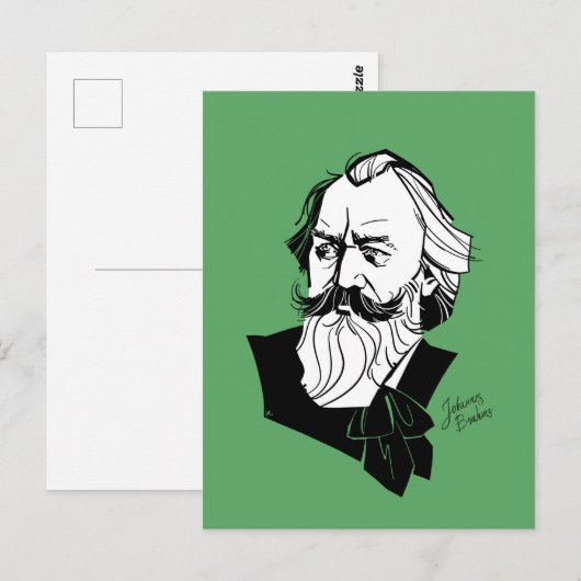 Johannes Brahms Postkarte (Vorne/Hinten)