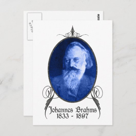 Johannes Brahms Postkarte (Vorne/Hinten)