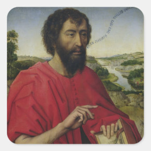 Johannes der Baptist 2 Quadratischer Aufkleber