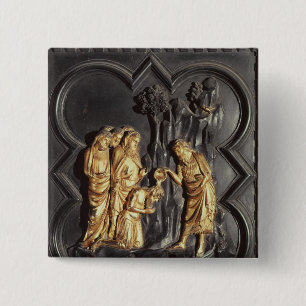 Johannes der Baptist, der im Fluss tauft Button