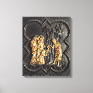 Johannes der Baptist, der im Fluss tauft Leinwanddruck