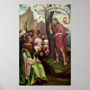 Johannes der Baptist, der vor Herod predigt Poster