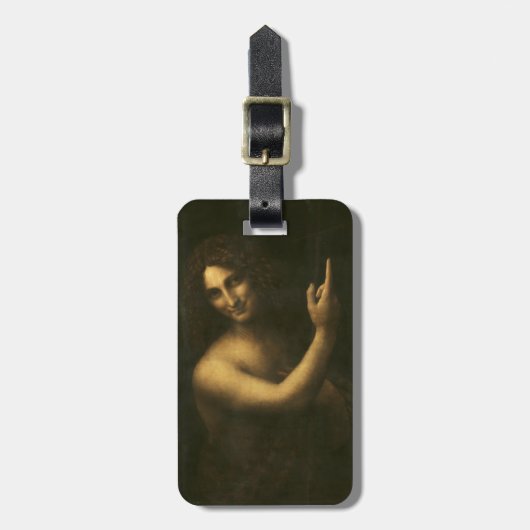 Johannes der Baptist durch Leonardo da Vinci Gepäckanhänger (Vorderseite vertikal)