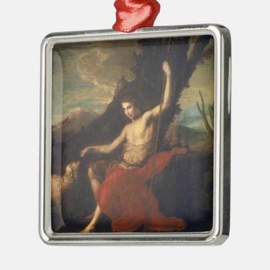 Johannes der Baptist in der Wildnis Silbernes Ornament (Links)