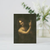 Johannes der Baptist von Leonardo da Vinci Postkarte (Stehend Vorderseite)