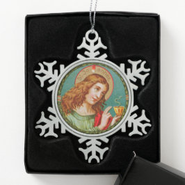 Johannes der Evangelist (JMAS 06) Schneeflocken Zinn-Ornament