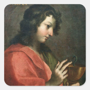 Johannes der Evangelist Quadratischer Aufkleber