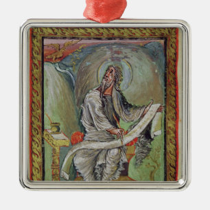 Johannes der Evangelist, von den Ebbo Evangelien Silbernes Ornament