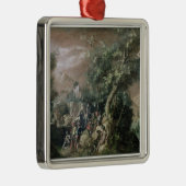 Johannes der predigende Baptist (Öl auf Leinwand) Silbernes Ornament (Rechts)