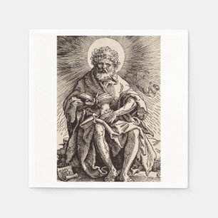 Johannes der Täufer hält das Lamm Serviette